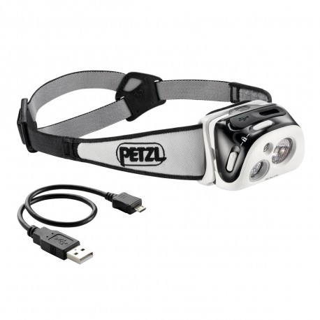 cinta del pelo cabeza lámpara 220 LM frente lámpara ipx4 negro/gris Petzl reactik