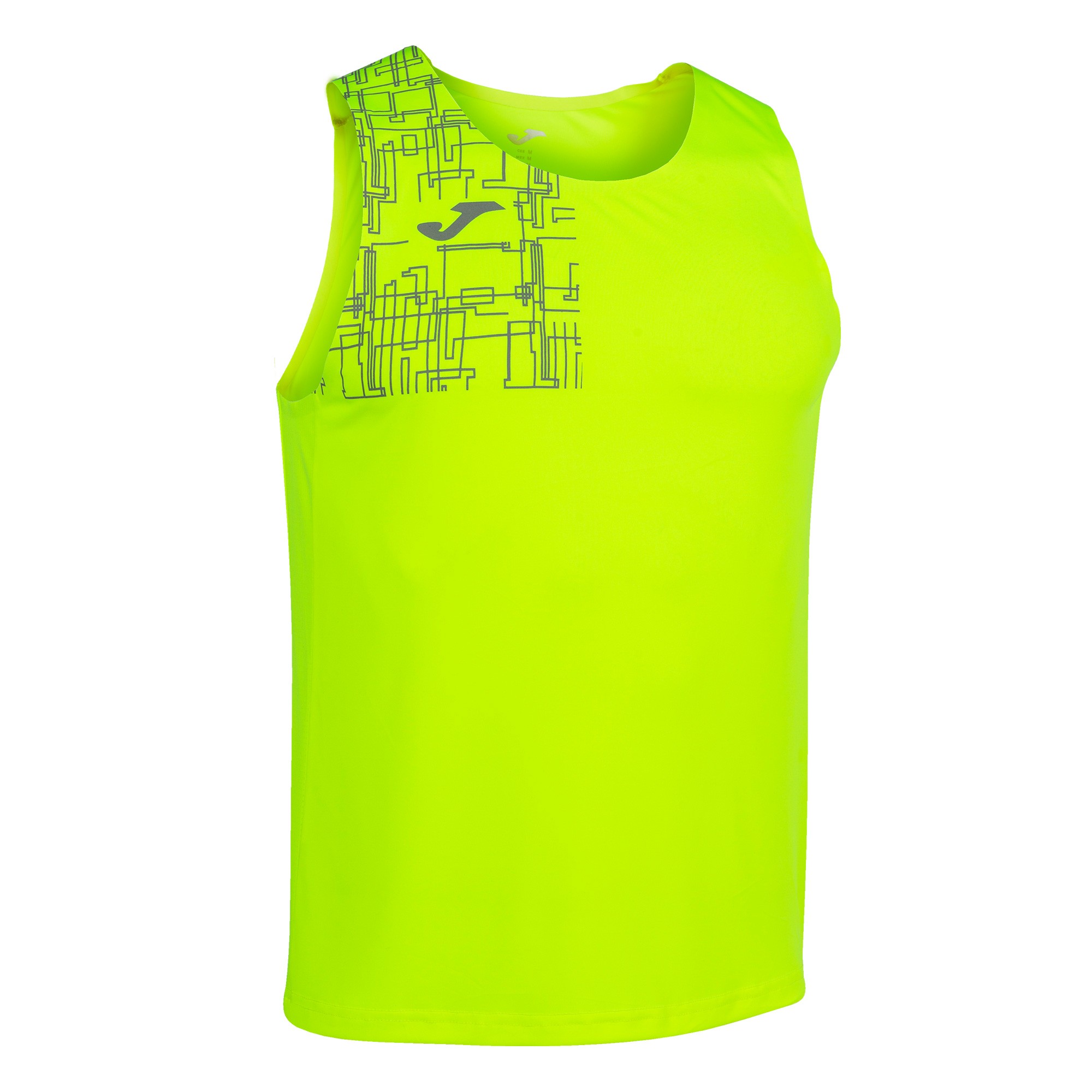 Camiseta Tirantes Running hombre Joma Elite VII Verde Flúor. por