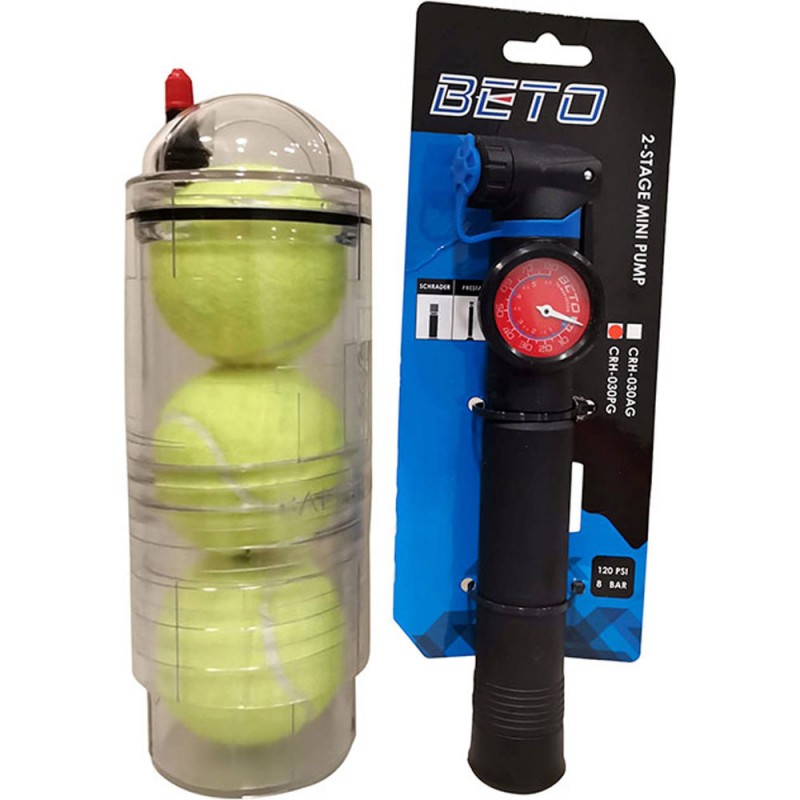 Presurizador de Pelotas de Tenis y Padel Head - TuboX3 + Bomba con  Manómetro